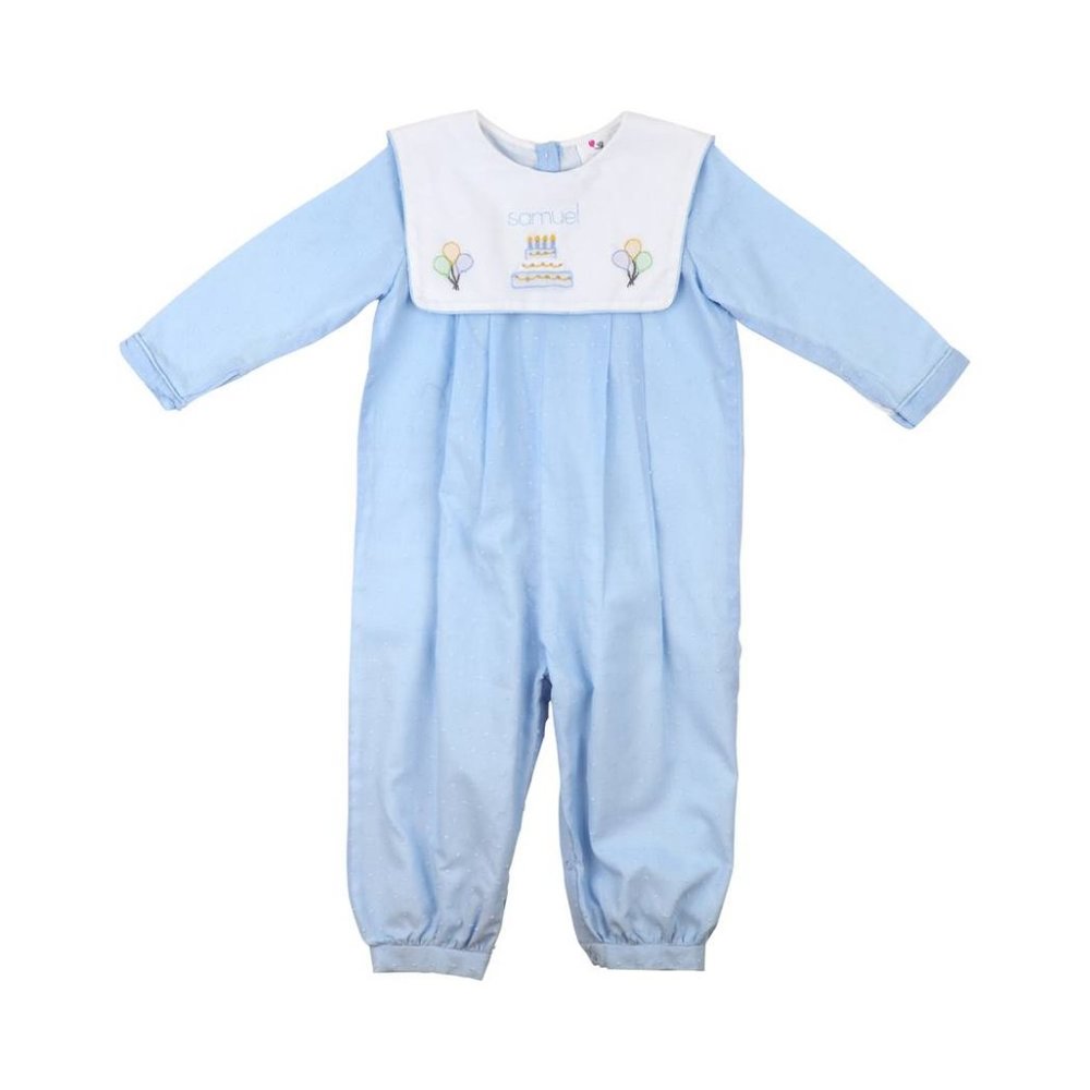18 month Blue Swiss Dot Shadow Embroidered